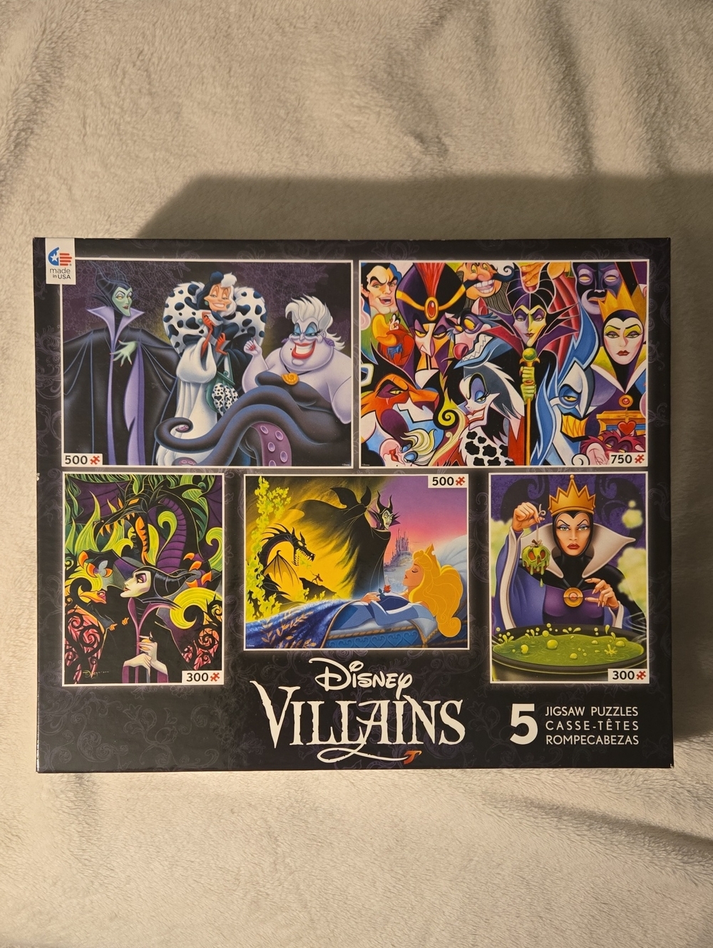 Ceaco - Disney Villains Puzzle Set - 300 & 500 & 750 Piece Puzzles Maleficent